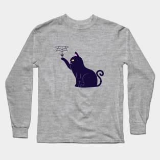 Black cat and spider Long Sleeve T-Shirt